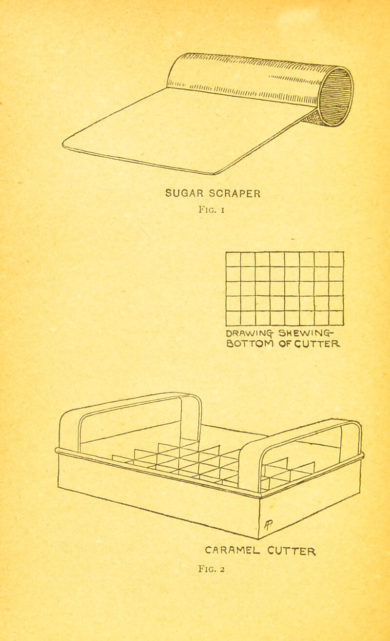 SUGAR SCRAPER Fig. i DRAWING SHEWlNQ- SOTTOM OF CUTTER Fig. 2