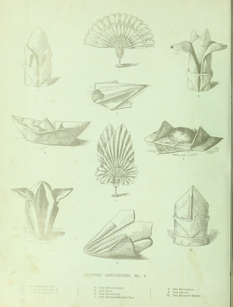 ■6. ' i; sc Attest &tur (jfo. t|„ & v.« £mn& j&m sq, % The Arrow-heap. 5. The Boat. 6. The Booksllde, ?. The Doobi,e-f®iote® Fan, 8. The Butterfly. • 9. The Crown. lo. The Bishop’s Mitre,