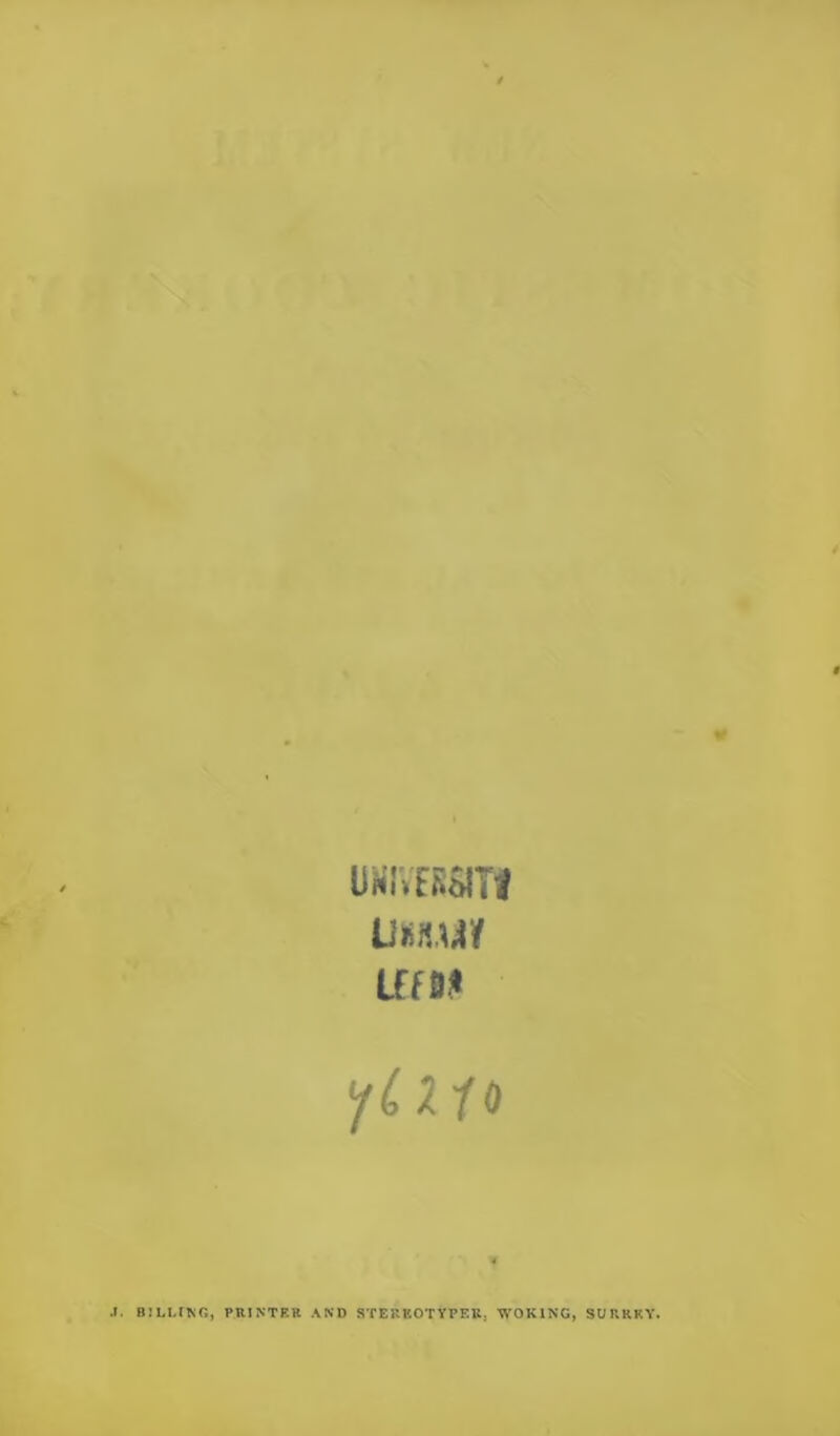 UliRU/ Iff DR V BILLtKO, PRINTER AND STEREOTYPF.R, WOKING, SURREY.