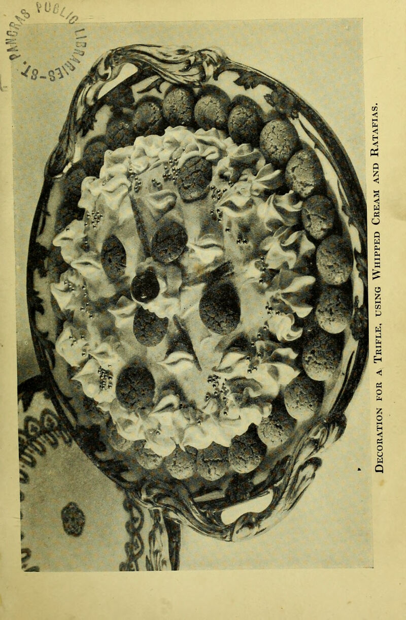 Decoration for a Trifle, using Whipped Cream and Ratafias.