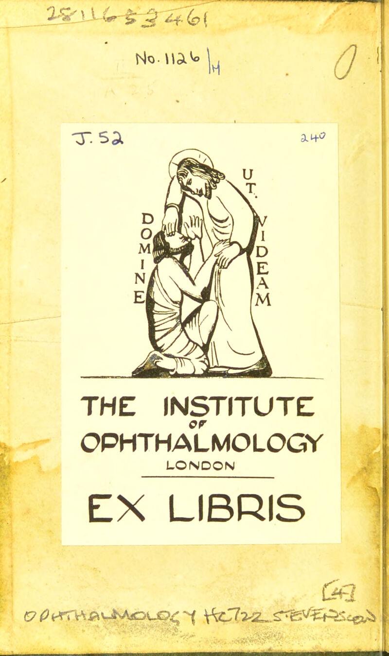 THE INSTITUTE OPHTHALMOLOGY LONDON EX LIBRIS W3