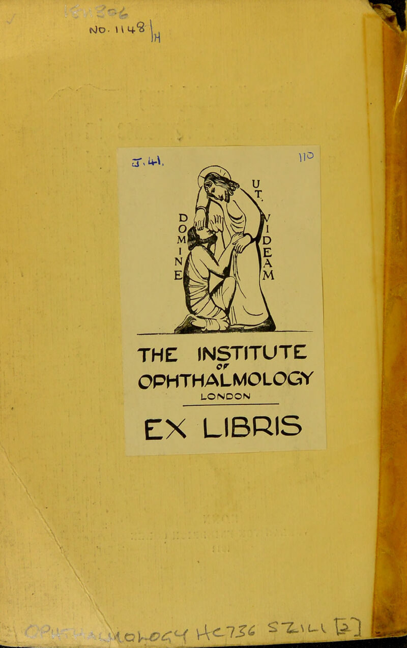 THE INSTITUTE OPHTHALMOLOGY LONDON EX LIBRIS