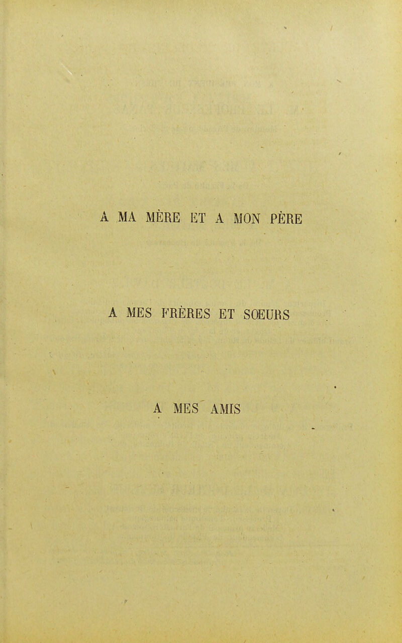 A MA MÈRE ET A MON PÈRE A MES FRÈRES ET SOEURS A MES AMIS