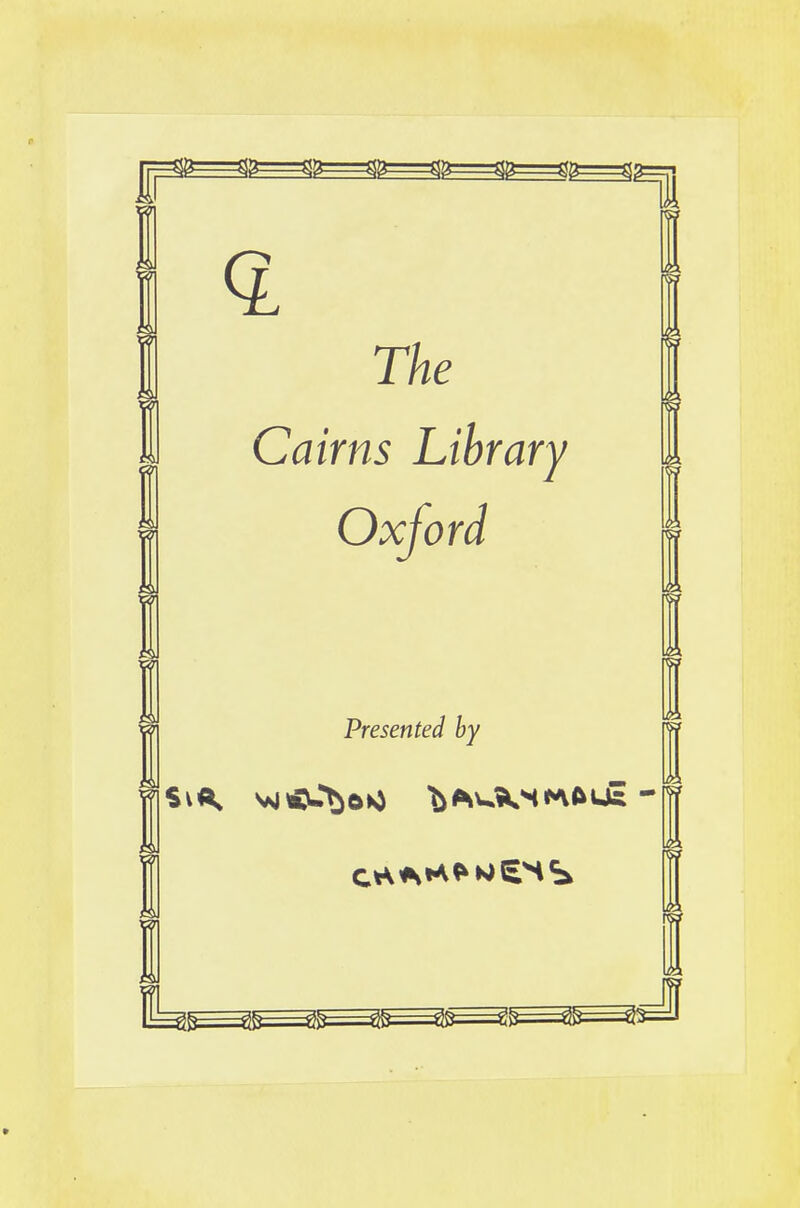 Thi Cairns Library Oxford Presented by