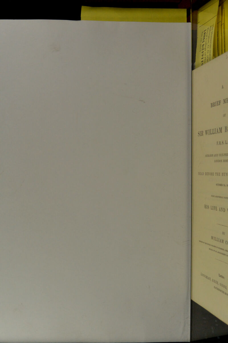 A BRIEF OF F.H.S. L.' qTCTOVlVDViCE-r l.O.VW.V III READ BEFORE THE 111N 0CT0BE8 ro,. IK WS LIFE , BV X