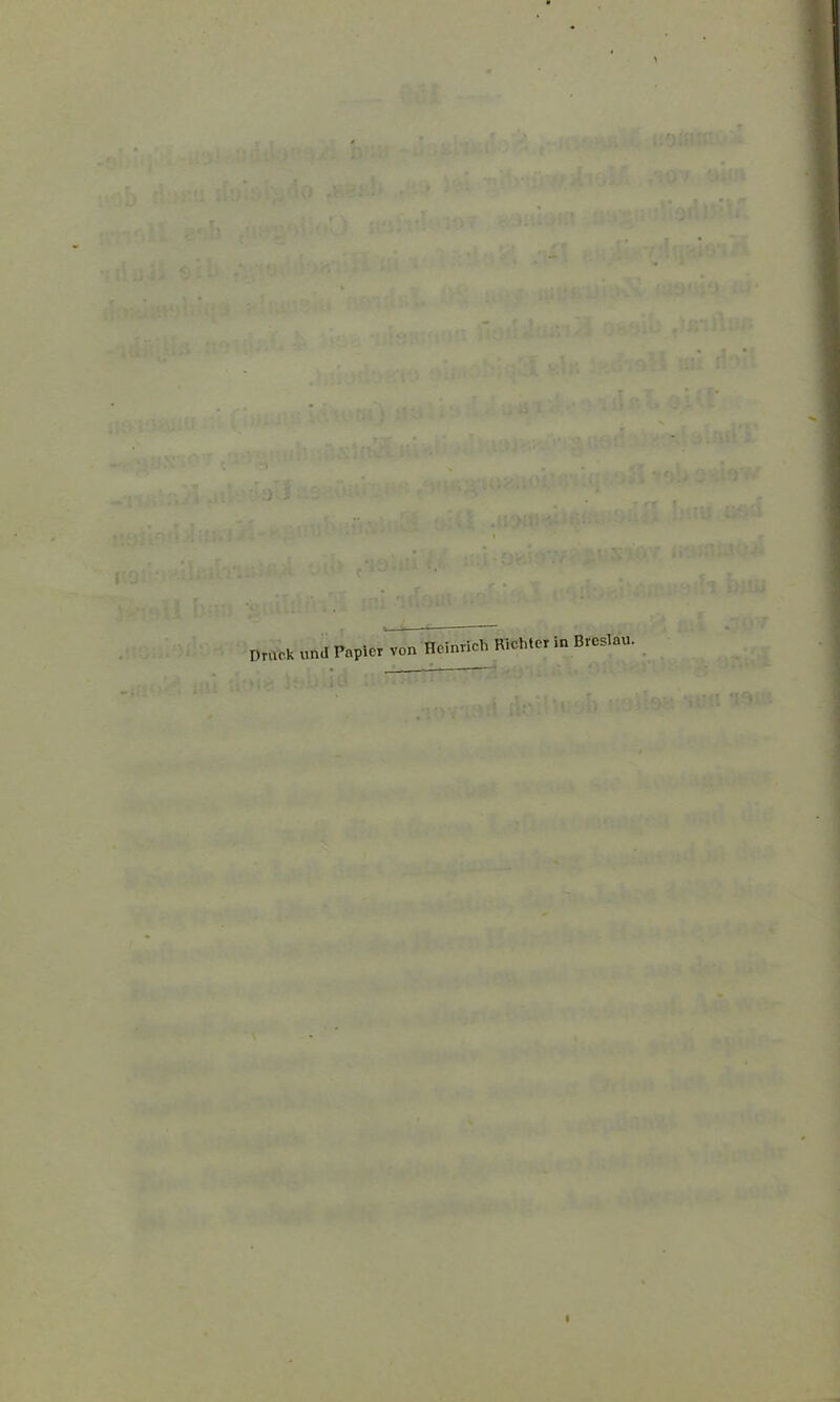 Heinrich Richter in Breslau. Druck und Papier von