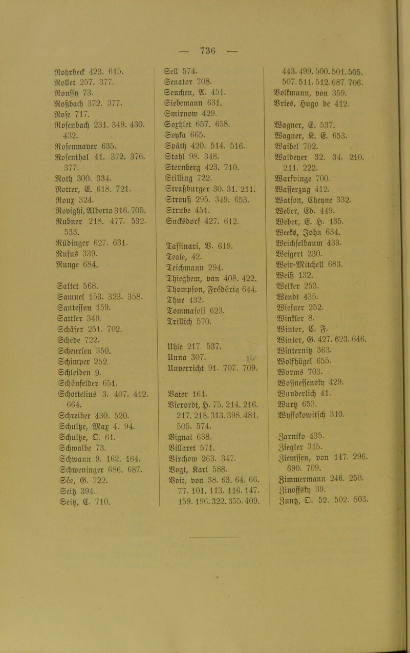 Woljrbed 423. 615. Wollet 257. 377. SRonffo 73. Wopodi 372. 377. Wofe 717. Wofenbadj 231. 349. 430. 432. Wofemnaper 635. Wofentfjal 41. 372. 376. 377. Wotl) 300. 334. Wetter, 618. 721. Woitj 324. Woüiglji, Sllberto 316.705. Wubner 218. 477. 532. 533. Wübinger 627. 631. Wufu« 339. Wuuge 684. ©öltet 568. ©amuel 153. 323. 358. ©atiteffon 159. ©attler 349. ©djöfer 251. 702. ©c^ebe 722. ©djeurleu 350. ©d)imper 252 ©djleiben 9- ©djönfelber 651. ©djotteliuS 3. 407. 412. 664. ©Treiber 430. 520. ©djiil^e, 4. 94. ©d)ul£e, £5. 61. ©dpealbe 73. ©cf)tt>amt 9. 162. 164. ©djteeninger 686. 687. ©ee, ©. 722. ©eib 394. ©eit;, E. 710. ©eil 574, ©euotor 708. ©eudjen, 21. 451. ©iebemann 631. ©mirnott) 429. Sollet 657. 658. ©otjfa 665. ©pätl) 420. 514. 516. @taf)l 98. 348. ©ternberg 423. 710. ©tilling 722. ©trafeburger 30. 31. 211. ©troufi 295. 349. 653. ©trübe 451. ©uefiborf 427. 612. STaffinari, W. 619. STeale, 42. £eid)niaun 294. 2d)iegl)em, tian 408. 422. Xljoinpfon, g-reberig 644. Sf)ue 432. STommafoli 623. Sritlid) 570. Utile 217. 537. llntia 307. 9,1. Unberridjt 91. 707. 709. Water 161. Wicrorbt, 75. 214. 216. 217. 218.313.398.481. 505. 574. Wignal 638. Willaret 571. Wirdpto 263. 347. Wogt, $arl 588. Woit, sott 38. 63. 64. 66. 77. 101. 113. 116.147. 159.196.322.355.409. 443.499.500.501.505. 507.511.512.687. 706. Wolfmatm, öon 359. Wrie§, £mgo be 412. SBagner, <S. 537. SBagner, ©. 653. SBatbel 702. SBalbeper 32. 34. 210. 211. 222. SBarföirtge 700. Sßafferjug 412. SBatfon, Sperrte 332. SB eher, (Sb. 449. SBeber, (£. §. 135. SBeefS, Sofia 634. SBcicbfelbaum 433. Steigert 230. SSeir=9WitdjeIl 683. SBeiß 132. SBelfer 253. SBenbt 435. SEßiefner 252. SBintler 8. SBinter, S. %■ SBinter, @. 427. 623. 646. SBinternifc 363. SBolfbügel 655. SBormt’ 703. PoffneffenSfq 429. i SEBunberlidj 41. j SBur£ 653. SBlpfofottntfd) 310. $armfo 435. Regler 315. giemffen, ooit 147. 296. 690. 709. gimmermann 246. 250. $inoff3ft) 39. Suitft, D. 52. 502. 503.