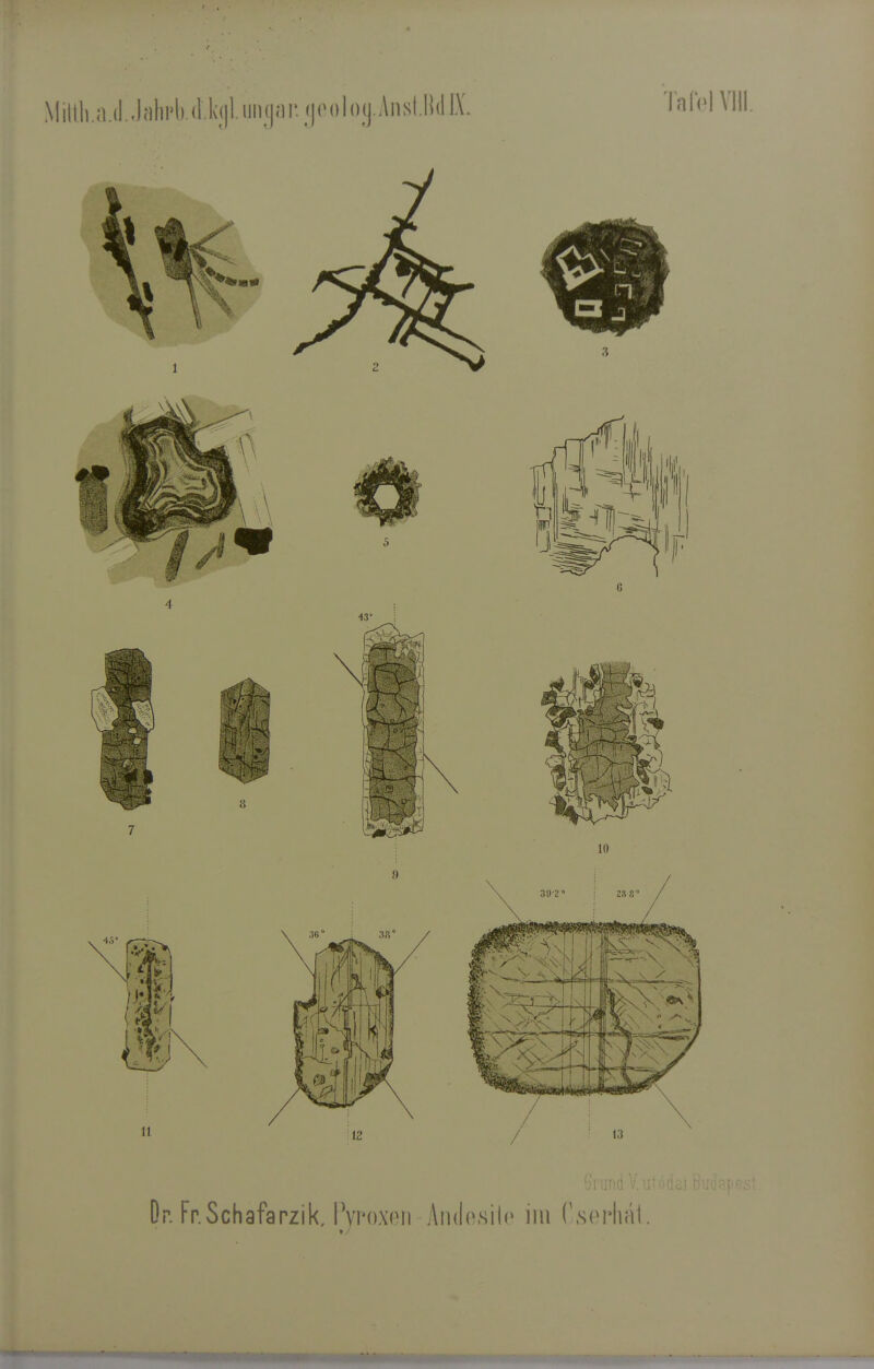 \Iillli.n.(I.Jnl]i'li.(l.k<|l.nii;)ni.<|<M)l()y^ TnfVIVlll. Dr. Fr.Schafarzik, I\toxpii Andosile im (\s(M'hat