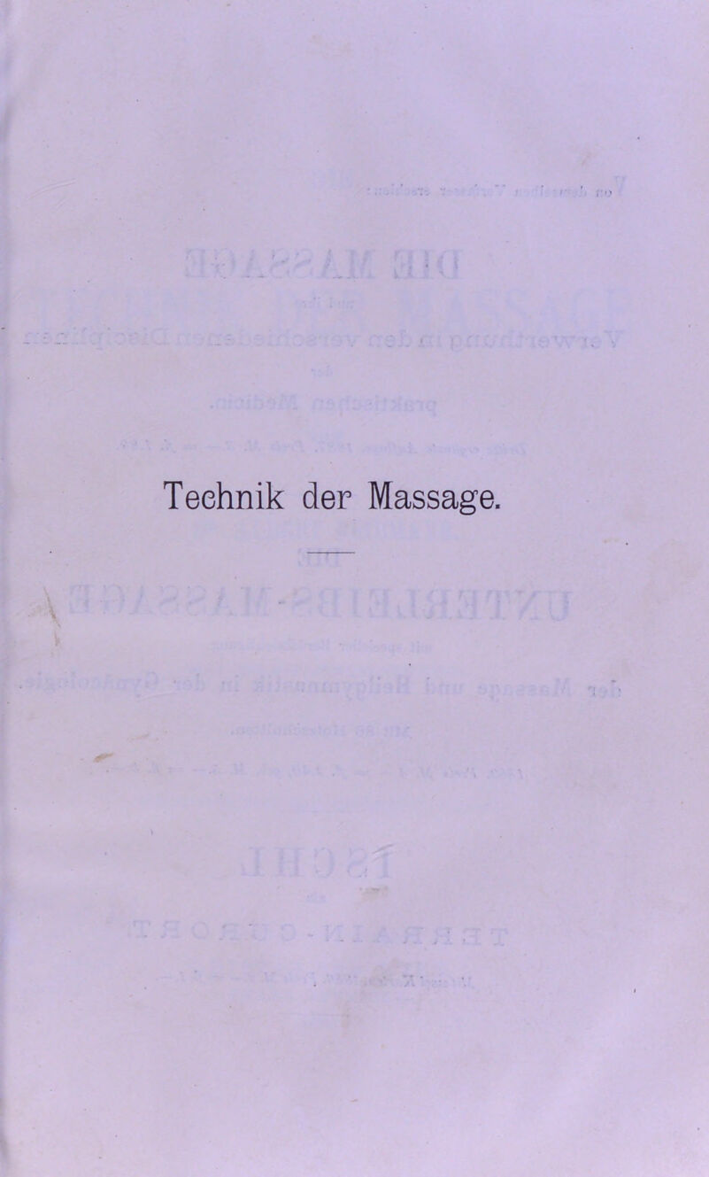 Technik der Massage.