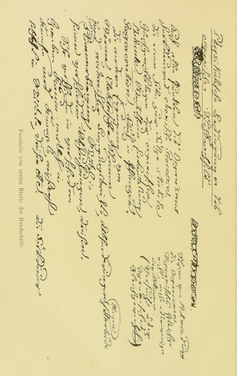 Facsimile vom ersten Blattc dor Ilandschrift.