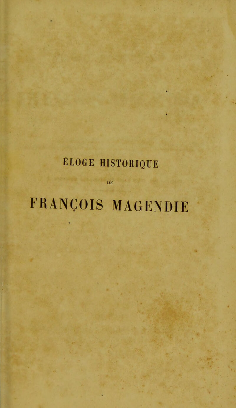 DE FRANÇOIS MAGENDIE