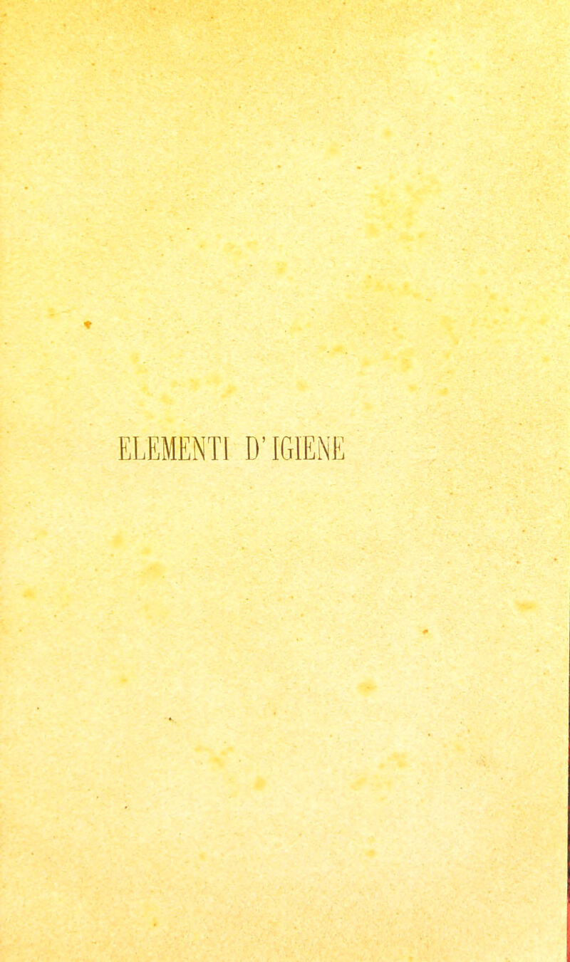 ELEMENTI D'IGIENE