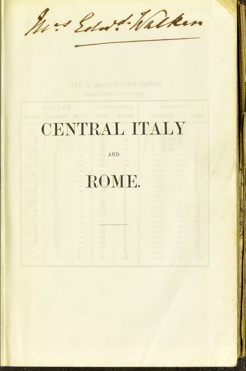 CENTRAL ITALY AND ROME.