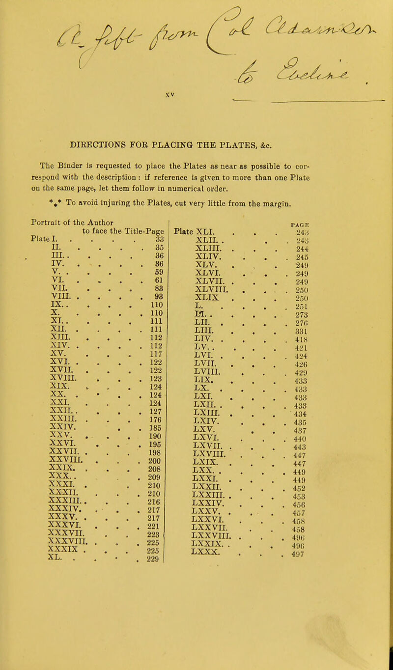 DIEECTIONS FOR PLACING THE PLATES, &c. The Binder is requested to place the Plates as near as possible to cor- respond with the description : if reference is given to more than one Plate on the same page, let them follow in numerical order. *t* To avoid injuring the Plates, cut very little from the margin. Portrait of the Author to face the Plate L . n. ni.. IV. , V. . VI. . vn. vm. . IX.. X. XL. xn. . xni. XIV. . XV. XVI. . xvn. XVIII. XIX. XX. . XXI. XXII. . XXIII. . XXIV. XXV. . XX VL XXVII. , XXVHL XXIX. . XXX. . XXXI. . XXXII. XXXIII.. XXXIV. XXXV. . XXXVI. XXXVII. XXXVIII. XXXIX . XL. . Title-Page Plate XLI. OO ALII. . • oo VT TTT Alii XX. . • • oo AXjXV, • • oo AIjV. • • VT 17T AXj V X. . • 01 VT irTT AXj V XX. • , • oo VT ITTTT AXj V XXX, • VT TV AXjXA . • Xj. , , -Kl. . . . • 111 111 t TT LIl. . , 111 r TTT 112 LIV. . . 112 LV. . . . 117 LVI. . . 122 LVII. . 122 LVIIL . 123 LIX. 124 LX. . . 124 LXI. 124 LXIL . . 127 LXIII. . 176 LXIV. . 185 LXV. 190 LXVI. . 195 LXVIL . 198 Lxvm. . . 200 LXIX. . 208 LXX. . . 209 LXXI. . • • 210 LXXIL . * . 210 Lxxin,. 216 LXXIV. , 217 LXXV. . 217 LXXVL , . 221 LXXVII. 223 Lxxvin. . . 225 LXXIX. . 226 LXXX, . 229 PAGE 24a , 243 244 245 249 249 249 260 250 251 273 276 331 418 421 424 426 429 433 433 433 433 434 435 437 440 443 447 447 449 449 452 453 456 457 45.S 458 496 496 497