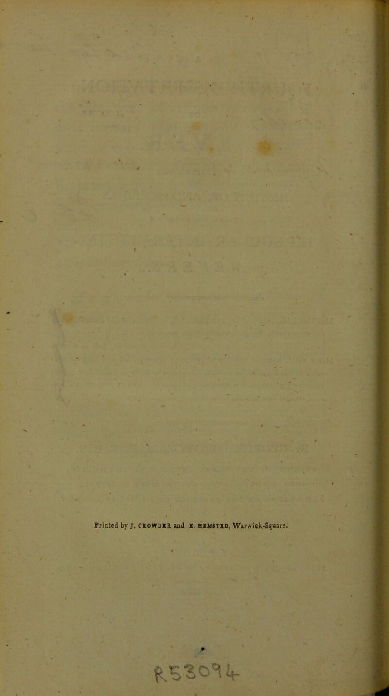 t Printed by J, CXOWDXK and i. hkustid, Warwuk-Square