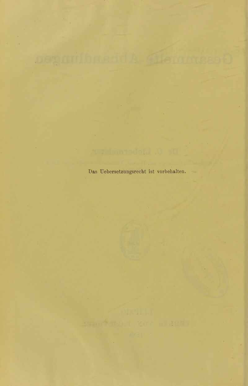 Das Uebersetzungsrecht ist vorbehalten.