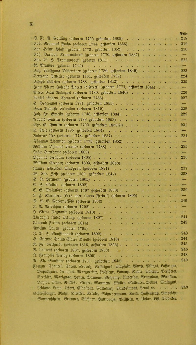 Seite 3. gr. a. ©öttltng (geboren 1755 geflorben 1809) 218 3of). 9ccpomnf gut§8 (geboren 1774, geftorben 1856) 219 &)x. §einr. «Pfaff (geboren 1773, geftorben 1852) 220 3of). 33artf)ol. SErommSborff (geboren 1770, geftorben 1837) — Sf)r. SB. $, £romm6borff (geboren 1811) 222 9t. 23ranbe8 (geboren 17 95) — 3of). SBolfgang ©öberetner (geboren 1780, geftorben 1849) 223 Sertranb ^etleUer (geboren 1761, geftorben 1797) 224 3o[epI) «ßetleticr (geboren 1788, geftorben 1842) 225 3ean ^ßterre Sofeplje SDarcet (b*2lrcet) (geboten 1777, geftorben 1844) . . . . — Pierre 3ean 9tobtquet (geboren 1780, geftorben 1840) 226 ©ngene SfjeDreul (geboren 1786) 227 §. Sraconnot (geboren 1781, geftorben 1855) — Sean ißaptifte Satientou (geboren 1819) 228 3oI). gr. ©meltn (geboren 1748, geftorben 1804) 229 Scopolb ©meltn (geboren 1788 geftorben 1853) — Güjr. ©. ©meltn (geboren 1792, geftorben 1859 ?) 231 .£>. 9fofe (geboren 1795, geftorben 1864) — 2lnörea? Ure (geboren 1778, geftorben 1857) 234 Stomas £f)omfon (geboren 1773, geftorben 1852) — SBtQiant £I)oma8 23ranbe (geboren 1788) 235 3ol)it ©tenljoufe (geboren 1809) — Stomas ©raljam (geboren 1805) 236 SBttliant ©regorto (geboren 1803, geftorben 1858) — Somes ©fjeriban 2Tfuö^ratt (geboren 1821) 237 SB. Sljr. 3etfe (geboren 1789, geftorben 1847) 238 9t. Hermann (geboren 1805) — ©. 3. SDculber (geboren 1802) — d. ©. SJtofanber (geboren 1797 geftorben 1838) 239 2. ©Mnberg (Sarg ober Sorenj grebrtf) (geboren 1805) — 9t. 21. ©. ftorbensfiölb (geboren 1832) 240 3. 2t. 2Irfbebfon (geboren 1792) — SStctor 9tcgnault (geboren 1810) — £b>pb,tle 3ufe8 ^efouse (geboren 1807) 241 ©bmnnb gre'mt) (geboren 1814) 242 2lnfelme «parken (geboren 1795) — 3. ÜB. 3- Souffingault (geboren 1802) 243 §. (Stiemte ©ainte.QElaire ©erutle (geboren 1818) 244 Sf. %t. ©ertjarbt (geboren 1816, geftorben 1856) 245 2t. Saurent (geboren 1807, geftorben 1853) 246 3- grancotS <J3erfoj (geboren 1805) 248 9c. £f). ©auffure (geboren 1767, geftorben 1845) 249 gouqnc, (Sljancel, (Joron, 2)ebrah, SDeffatgneS, «ßtattfair, 2Bur|j, ^cltgot, Saffatgne, ©iipnöquter, Sangloie, atfargneritte, 9tofeteur, Sattouj, 2)uprc. ^afteur, Söertfyelot, 93crtb,ier, 9JJarignac, £enrt), SDainonr, SBcdjamp, 2tnbcrfon, 2trnanbon, SBanfttin, 2at)lor, SOTene, 9cicflc8, 9itcpcc, SDiaumenc, SJcnDet, 9Jcatteucci, SDebu«, 9)colaguri, feblanc, ?ero\), Scfort, ©labftone, ©aKomat), SBaubrimont, ßeöol it 249 @d)loßbcrger, 9M)r, ©treefer, Äcfnle, ©djnebcrmonn, Änop, $affenfrafe, fimprify, @onnenfd)ctn, SJrnnncr, iSndjncr, .Ipallroad)», Jöctlfiein, D. Uslar, ?tft, öbbeefer.