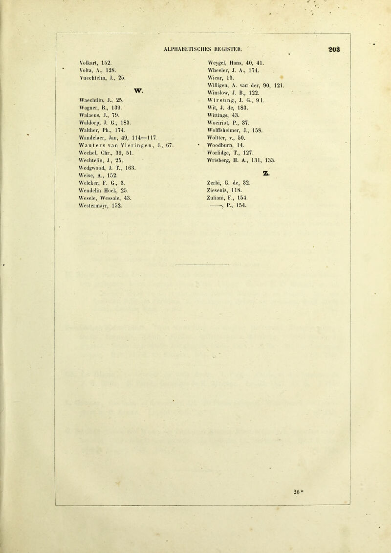 Vülkarl, 152. Volta, A., 128. Vueclitclin, 25. W. Waeclitlin, J., 25. Wagner, R., 139. Walacus, J., 79. Waldorp, .1. G., 183. Walther, Pli., 174. Wandelaer, .lan, 49, 114—117. Wauters van Vieringen, .1., 67. Wechel, Chr., 39, 51. Wechtelin, .1., 25. Wedgwood, J. T., 163. Weise, A., 152. Welcher, F. G., 3. Wendelin Hock, 25. Wesele, Wessale, 43. Westermayr, 152. Weygel, Hans, 40, 41. Wheeler, J. A., 174. Wicar, 13. • Willigen, A. van' der, 90, 121. Winslow, J. B., 122. Wirsung, J. G., 91. Wit, J. de, 183. Wittings, 43. Woeiriot, P., 37. Wolffsheimer, J., 158. Woltter, V., 50. Woodburn, 14. Worlidge, T., 127. Wrisberg, H. A., 131, 133. Z. Zerbi, G. de, 32. Ziesenis, 118. Zuliani, F., 154. P., 154. V 26*