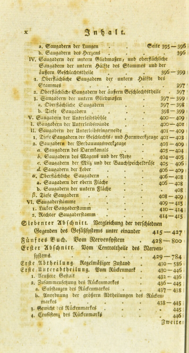 a. ©augabern bcr Jungen . . Seite 395 — 396 b. ©augabern bc« Jjerjen« . . ... 396 IV. ©augatern ber untern ®(tcbma|ien/ uitb oberflächliche ©augabern bcr untern £alfte be« ©tamme« unb ber äußern ©efcb(cd>t«tbcile . . . 39Ö~399 1. Oberflächliche ©augabern ber untern f)alfte be« ©tamme« .... . 397 a. Oberflächliche ©angabern ber andern ©cfc^lcct)t^tt>cile . 397 3. ©angabern ber untern ©liebmaßen . 397 — 399 a. Oberflächliche ©augabent . . 397 — 398 b. $icfe ©augabern .... 398 — 399 V. ©augabent ber UntcrleibSbHle . . 400 — 409 I. ©augabern ber Unterleib«nwnbe . . 400—401 II. ©augabern ber UuterleibSeingewcibe . 401 — 409 1. 5£iefe©augabernber ©cfd)led)t«* unb^)arnreerfjeuge 401 — 403 403 — 409 403—404 404 — 405 405-406 406 — 409 406 — 408 406 — 408 • 408 408 —409 409 — 415 410 —414 414 — 415 2. ©augabern ber 33erbauung«merfjeuge a. ©augabern be« ©armfanal« b. ©augabern be« ©tagend unb ber sftefle c. ©augabern ber «ötilj unb ber 35audhfpeichetbrüfe d. ©augabern bcr Jeber «. Oberflächliche ©augabern a. ©augabern ber ebern fläche b. ©augabern ber untern Slacfje ß. Xiefe ©augabern VI. ©augabcrjiamme 1. Jinfer ©augabcrflamm 2. Slcchter ©augaberflamm 0icbenter 21 bfd;r»*11. SSergleicfmng ber öwftyfcbnen ©egenben be« ©efäßfo|teme unter einanber 415 — 427 günftee 3?ud). $om 9teroenfpftem . 428 — 800 (grftec 21bfd?nttt. 23om <£enttaltf)eile bc« derbem . . . . 1. . 429 — 784 <©r(tc Slbtheilung iXegelmißiger Suflanfc . 430—586 (Erflc Uuterabtbeilung. ffipnt SXücfcnntarf . 430 — 446 x. 2(eußere ©eftalt .... 432—436 2. 3ufammenfehung be« SXncfcnmarfc« . 436 — 445 a. ©nbflaujen bc« SXiicfcnmarfc« . . 437—438 b. fllnorbnung bcr großem 3lbtf)eilungen bc« SXurfem marfetf ..... 438 — 445! 3. ©cmicht rc« SÄutfcnmarfc« ... . 445 4. (Jonfiflenj bc« SKutfcnmatf« . . .446! 3n>eiter