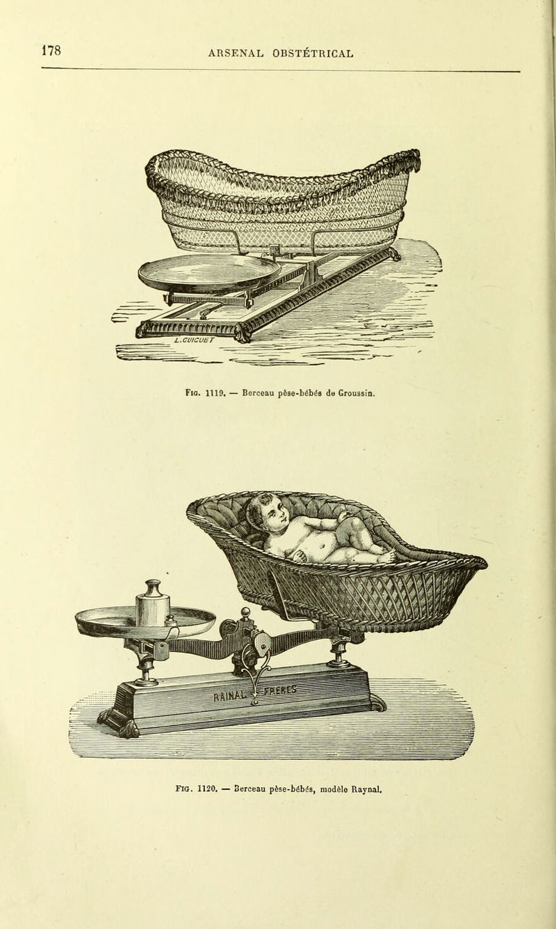 Fig. 1120. — Berceau pèse-bébés, modèle Raynal,