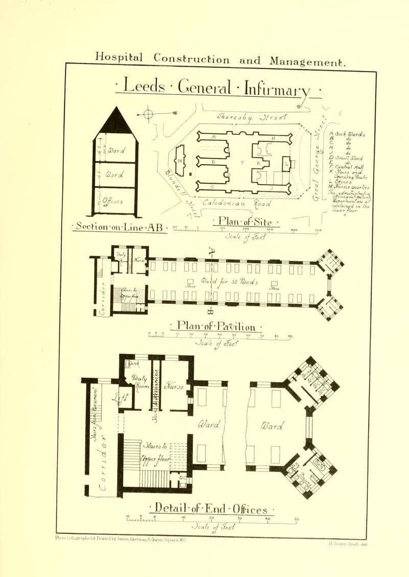 ; Leeds • Geneml • Infi irmai r t ert Sechoirnn Line -AR • Caledonian ffoad Plan • of-iSit^ \ N H x Sr L \ . I ; V / | a Otc^ ItferA B Jo C. Jo ■o H. Jo J Jo D Small it)ard 0 El do V E~ Central JiaJl K. Ofat re <7/2 Operaftnu. tfua/rj. L Office e MjrErocj jaar/cro •J'ic cLdminiofrcitiu N <3 v o offices & out-pa fe.ru - ieporUeJare at rJr, t, . / ■ rf lou)c,r^j/oor '7 Jfurj JcaU oj !□□□□□ □(□ □□□□□□□□□ ; i %trs fc::A □ fifaxd for <32 Q 1 Jfooe | J J/W 1 p dp □□ □;□ □□ nn □□ nn n to ' ™ • Plairof P^v ilion • 20 30^ *0 30 •Jca/c oj dddf 1° T? '« so • Detail-of-End • Off ices • ^JcaU &j Photo Lithographed*; Rmtedhy James Ahermaii, 6, Queen Square,WC. H Saxon Snell.del