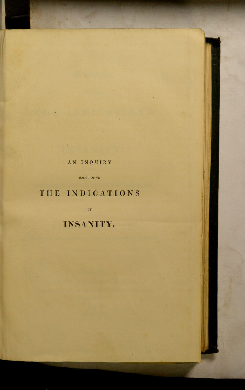 CONCERNING THE INDICATIONS OF INSANITY.