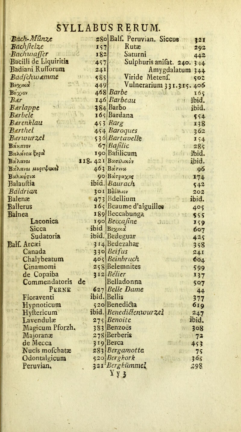 Balf. Peruvian. Siceu® Rutas Bnch-Milnzc 280 Bachjlclze 197 Badna affer 182 Bacilli de Liquiritia 437 Badiani RulTorum 241 Badfchw&mme 583 449 B»7%*0V 468 B&r 146 Bcerlappe 384 Bcerbele 163 B&renklau 4S 3 B Art hei 494 Btzrwurzcl 936 BxWvov <57 B «Xav£« 190 BaXavoi u8* 421 BxXixvoi luupeipixo} 463 IBoiXouj^iot 90 Balaullia ibid. Baldriaa 301 Balena; 473 Ballerus 165 Balnea 189 Laconica 190 Sicca ibid Sudatoria ibid. Baif. Arcsi 314 Canada 330 Chalybeatum 403 Cinamomi 258 de Copaiba 312 Commendatoris de j Perne €27 Fioraventi ibid.] Hypnoticum 520! Hyftericum ibid. Lavendulee 279 Magicum Pforzh. 383 I Majoranas 278 J de Mecca 3*9 I Nucis mofchatae 283 Odontalgicum 920 Peruvian. . 331‘i *2f 293 Saturni 442 Sulphuris anifat. 240. 344 Amygdalatum 34.4. Viride Metenf. 902 Vulnerarium 3 3 1.315. 406 I6S Barbe Barbeau Barbo Bardana Barg Baroques Bartavellt Bajilic Bafilicum Baurack B§s X^icv Bdellium YU ibid. ibid. 594 13B 362 134 28S ibid. ijbid. 96 174 942 202 ibid. 405 599 159 607 425 398 241 604 599 *37 507 44 377 619 247 ibid. 308 72 4S ? 7? 36.5 598