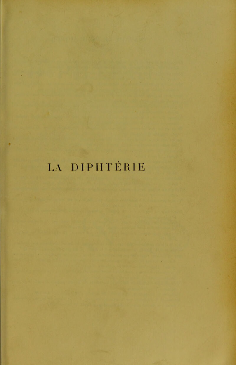 LA DIPHTÉRIE