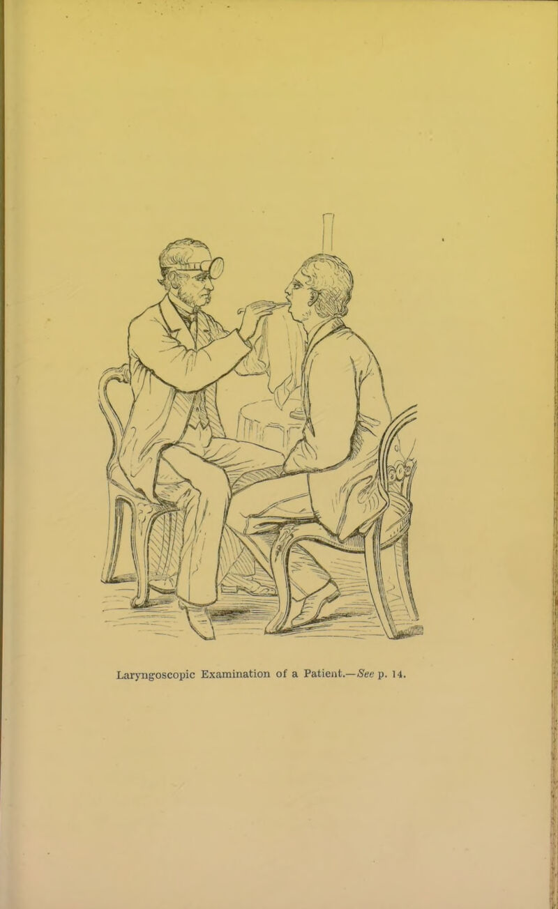 Laryngoscopic Examination of a Patient.—iSee p. 14.