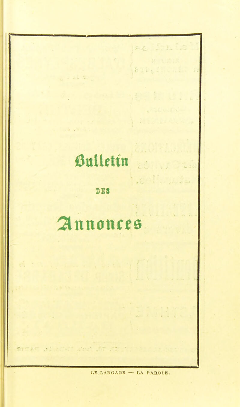 6ttlUttn DES I.E I.ANOAOB — LA PAROr.B.