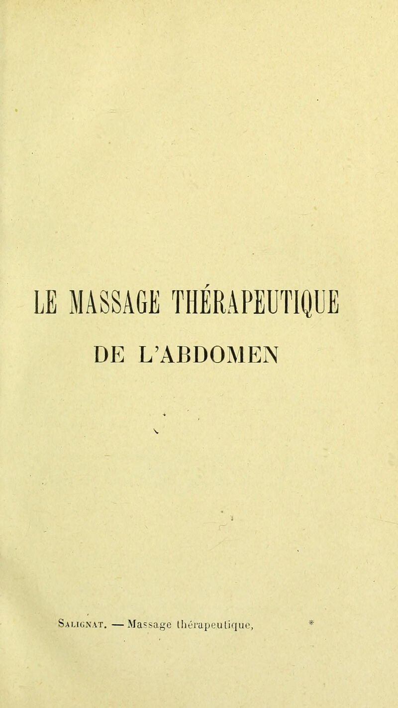 DE L’ABDOMEN