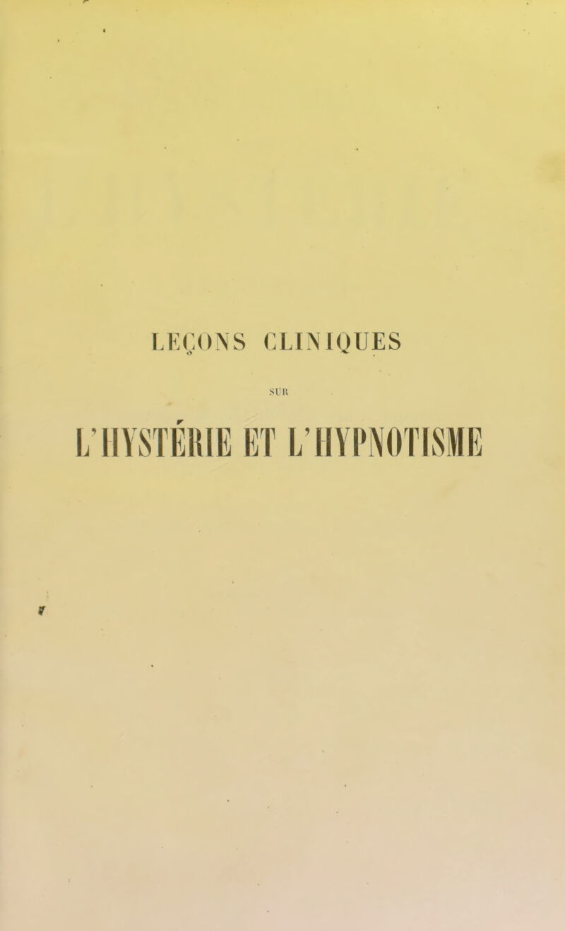 LEÇONS CLINIQUES