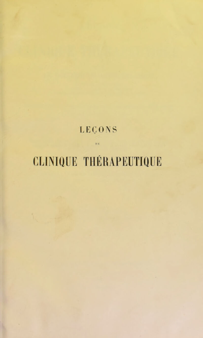 CLINIQUE THÉRAPEUTIQUE