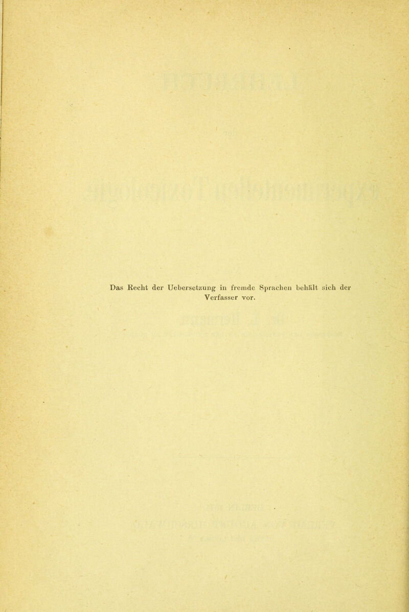Das Recht der Uebersetzung in fremde Sprachen behält sich der Verfasser vor.