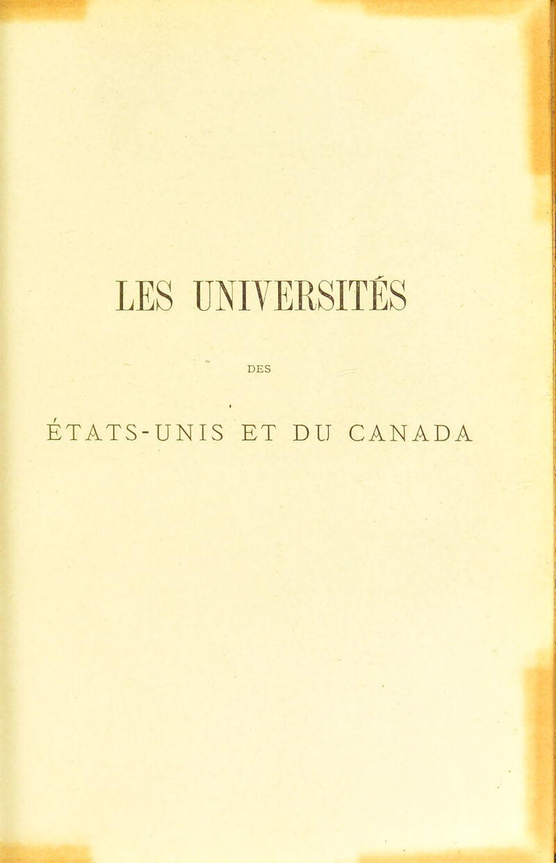 DES ÉTATS-UNIS ET DU CANADA