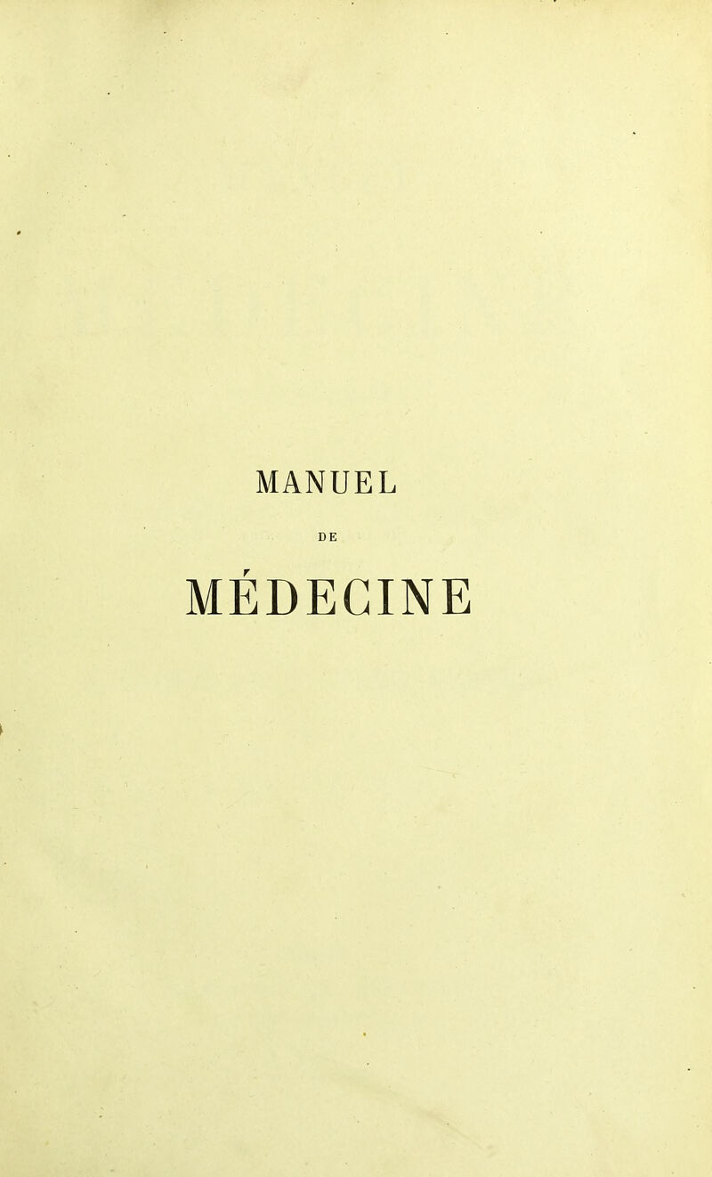 DE MEDECINE