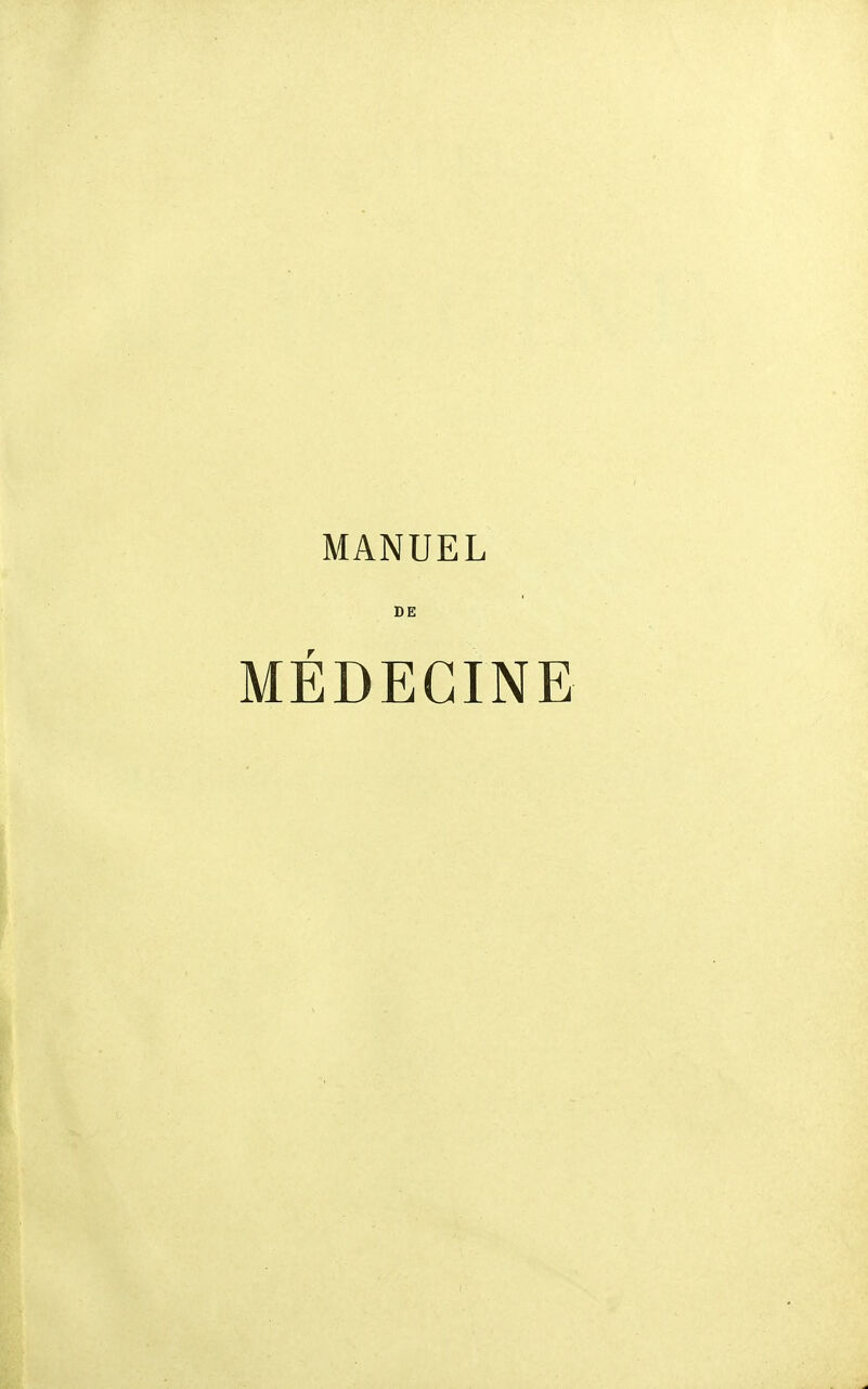 DE MEDECINE