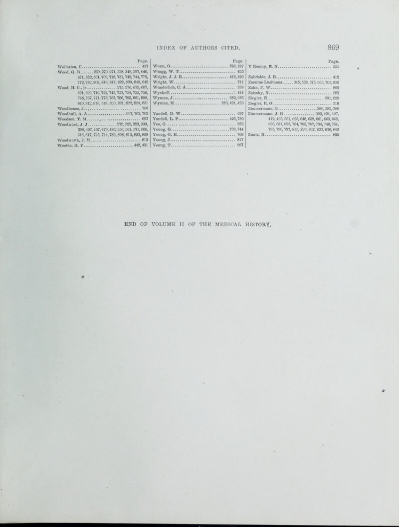 Tage. Wollaston, C 437 Wood, G. B 269,270,271,338,349, 397, 646,' 671, 682,691,709,718,731,742,744,775, 779,782,808, 816, 817, 828, 830, 840, 842 Wood, H. C., jr 275,276, 675,687, 691,699, 710,722,745,753,754,755,756, 766,767,771,776,783,786,795,801, 809, 810,812,816, 818, 820, 821, 822, 824, 831 Woodhouse, J..* 766 Woodhull, A. A 697,702,703 Woodson, T. M .,... 697 Wood ward, J. J 272, 322,323,339, 398,407,467,479,483,556,561,571, 606, 016,617, 725, 744,783, 808, 813, 823, 829 Woodworth, J. M 813 Wooten, II. V 442,431 Worm, O Wragg, W. T Wright, J. J. B... Wright, W Wunderlich, C. A, Wyckoff Wyman, J Wyman, M Page. ....786,787 425 .... 416,420 711 269 : 414 282,283 283,421,423 Yandell, D. W. Yandell, L. P.. Yeo, G Young, G Yonng, G. H.. Young, J Young, T .... 697 426,780 .... 283 739,744 .... 768 .... 817 .... 267 Page. Y Romay, E. N 551 Zabriskie, J. B 412 Zacutus Lusitanus 345,538, 575, 665,705,826 Zahn, F. W 802 Zalesky, N 283 Ziegler, E 591,820 Ziegler, R. 0 318 Zimmcrmann, G 380,382,386 Zimmermann, J. G :.... 395,404,407, 412,493,561,625,648,659,661,663, 665, 666,681,693,704,705,707,734,740,764, 795,796,797, 815, 820, 827, 833, 838, 840 Zuntz, N 802 END OF VOLUME II OF THE MEDICAL HISTORY,