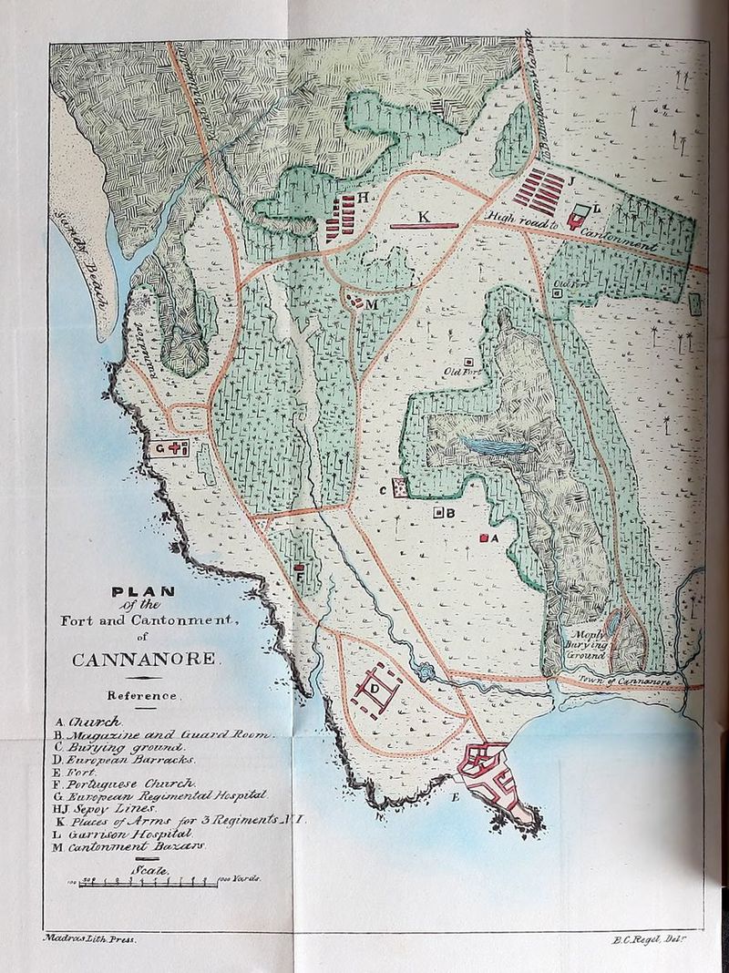 P L A M th& Tort and Co/ntoiinrien+, of CANNANORE. A, Ouz^^cJv '^.J^ffjt^cLX/7ie otn^ Ciu£i7-iVyio£>m,. C. £uri/i/i^ 1). Eiircpeot/TL J8urretcA>s. E It'ort. Y .PortiAffii^e C/uircA'. Cx .Eu7:ope7X^ Jie^c77i.t:n^ct/ KJ Se^oy Liries. K PlM£^ of^rTTi^ /;fir 3 JZtfjimcntsJ L CuLrri^Tt-JPospitctyl'. M Ca-nXo?z77ie.n^ Pa-x^£'7's. if^cofTe^.