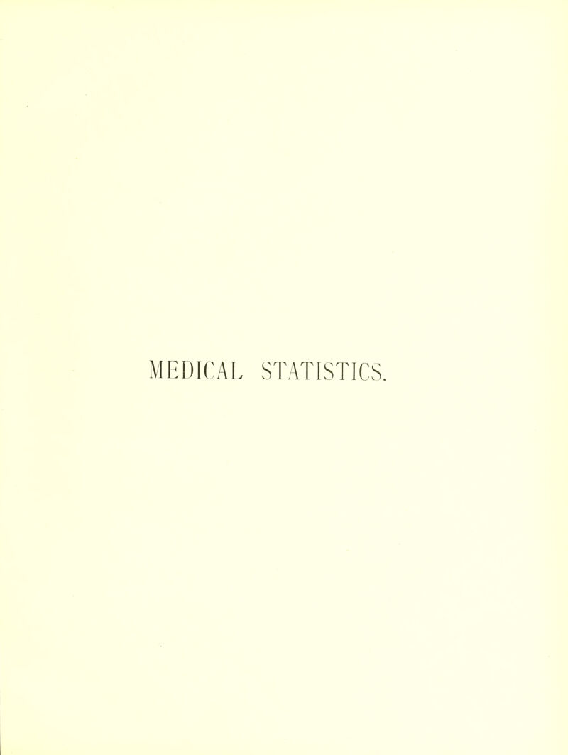 MRDICAL STATISTICS.