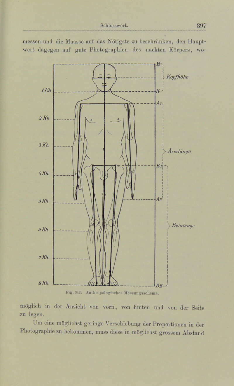 mossen und die Maasse auf das Notigste zu bescbranken, den Haupt- wert dagegen auf gute Photographien des nackten Korpers, wo- moglicla in dev Ansiclit Yon vorn, von hinten und von der Seite zu legen. Um eine mogliclist geringe Yerscbiebung der Proportionen in der Pkotographie zu bekommen, muss diese in mdglichst grossem Abstand