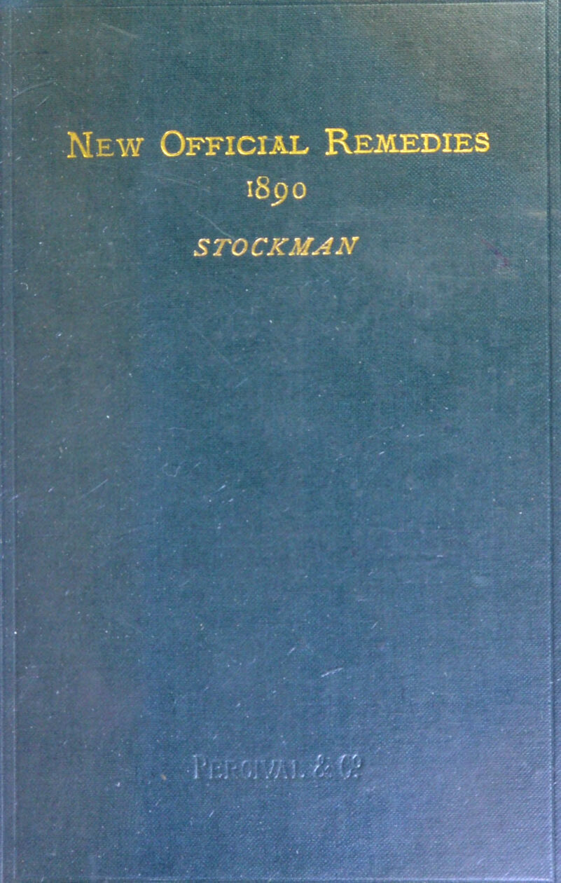 New Official Remedies 1800 ✓ STOCKMAN