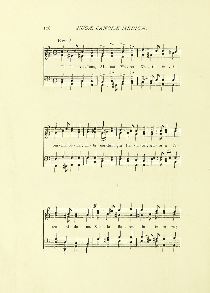 Verse 3. - ^ T > : ■ « • ! -fers^. 1 * ... § 1 -r r Ti - hi vo - lunt, Al - iiia Ma - ter, Na - ti tu - i r-f—f-p-tj-^-r-f-t^F-r-r I