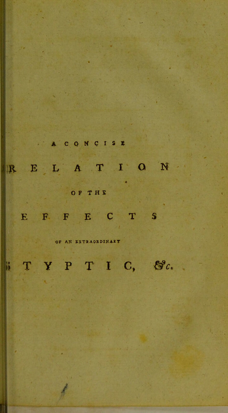 ]R E L A T I O N OP THE EFFECTS OF AK BXTRAORDINAaT I T Y P T I C, &c.