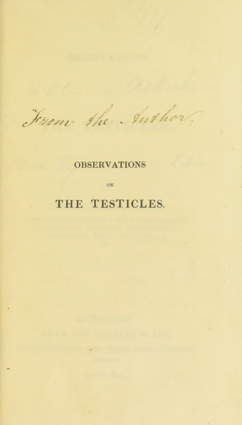 ' //ic - OBSERVATIONS ON THE TESTICLES.