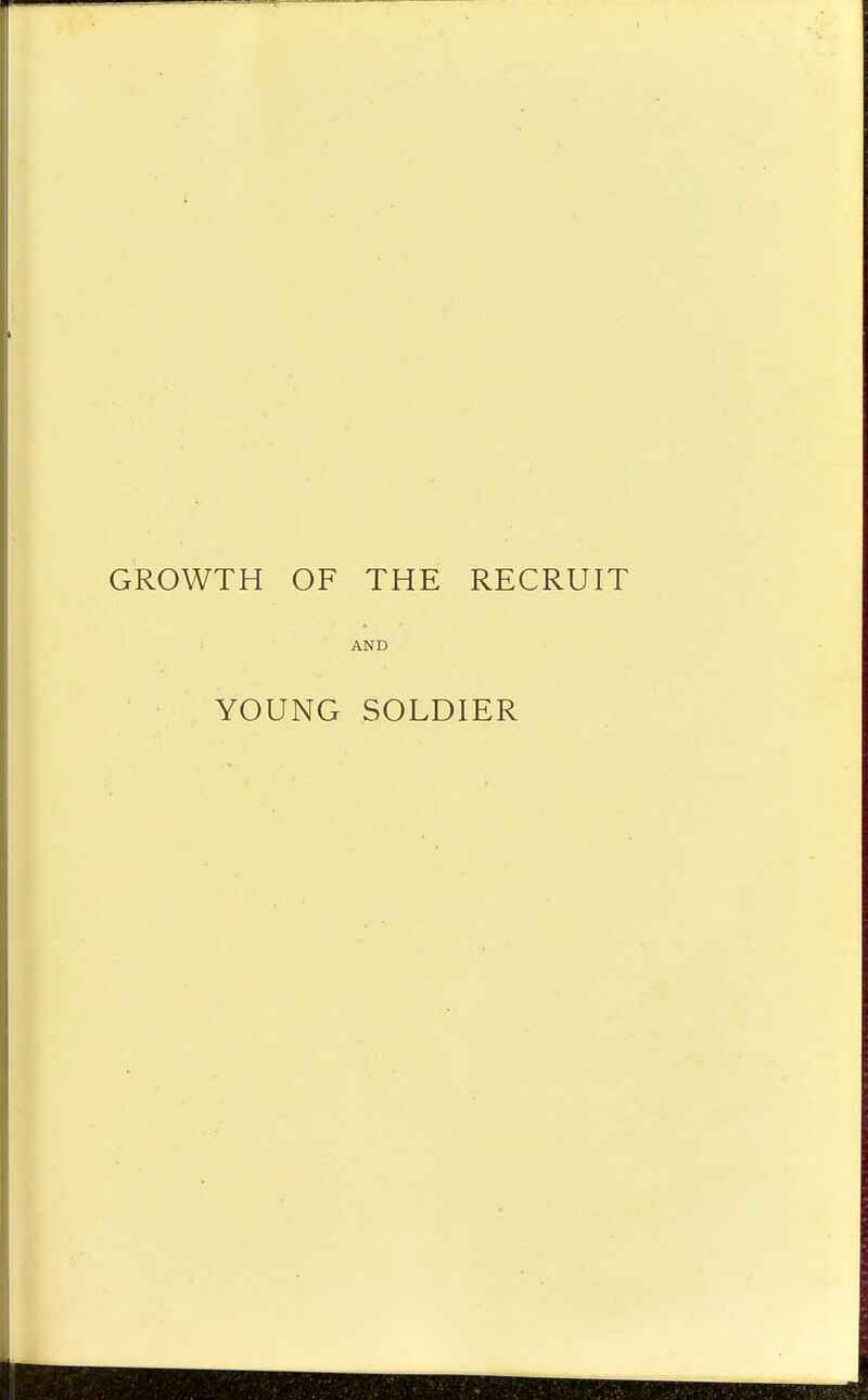 GROWTH OF THE RECRUIT AND YOUNG SOLDIER