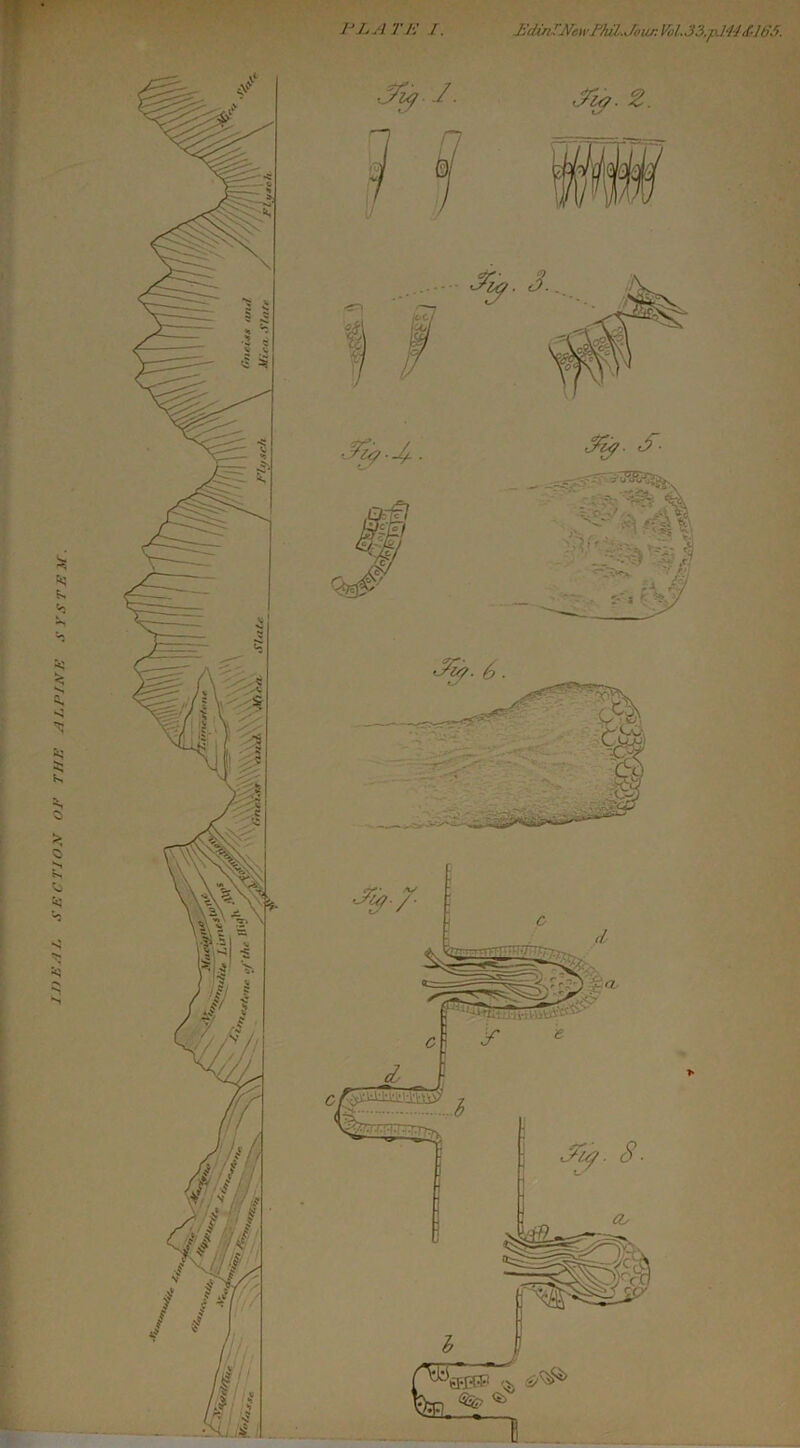 IDEAL SECTION OE THE ALPINE SYSTEM. PLATE I. EduiTNewPhil. Jour Vo/. 33.-p.14.1&165.