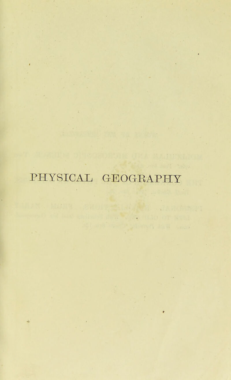 PHYSICAL GEOGEAPHY