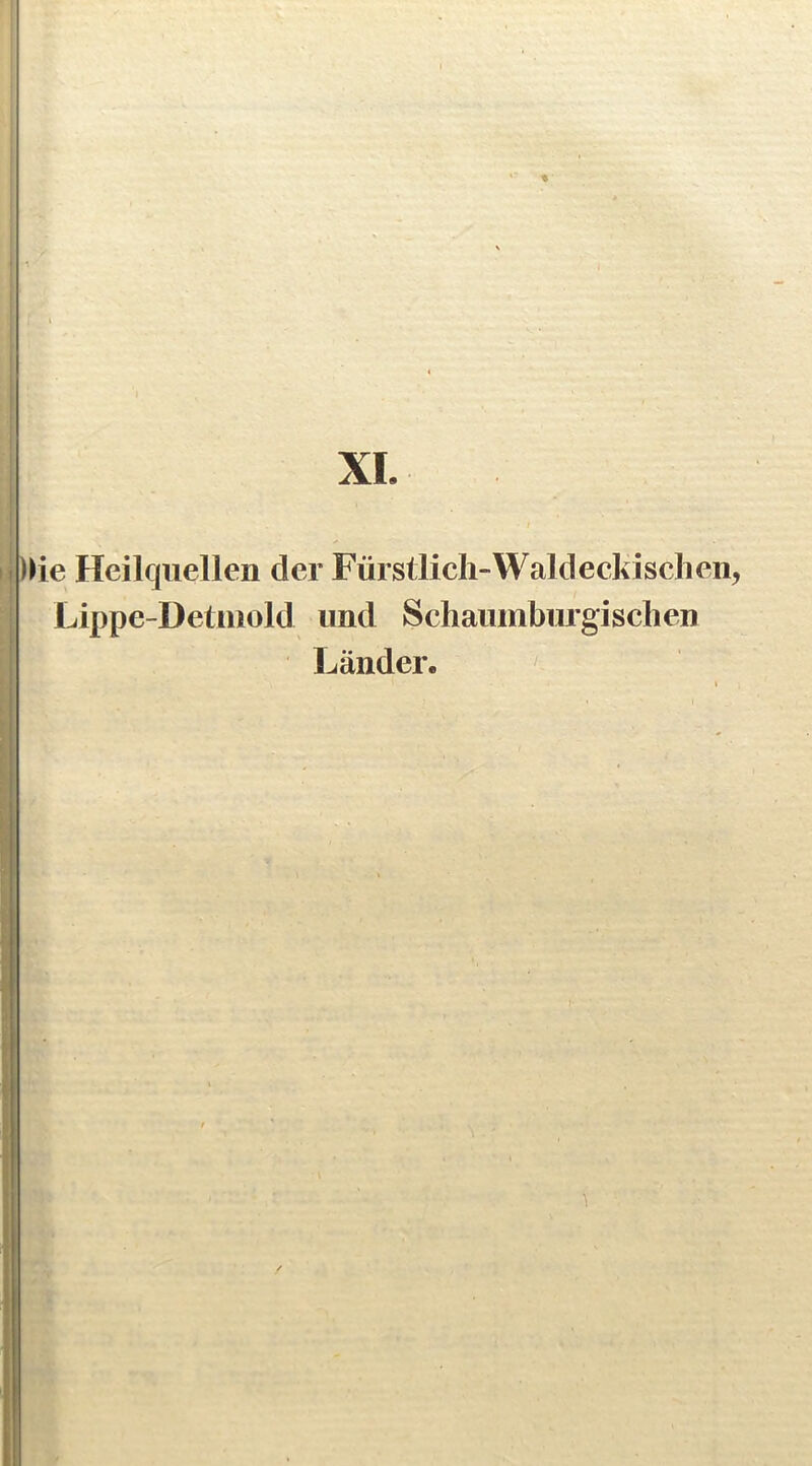 t !' XL )>ie Heilquellen der Fürstlicli-Waldeckisclien, Lippe-Detmold und Schaumbiugisclien Länder.