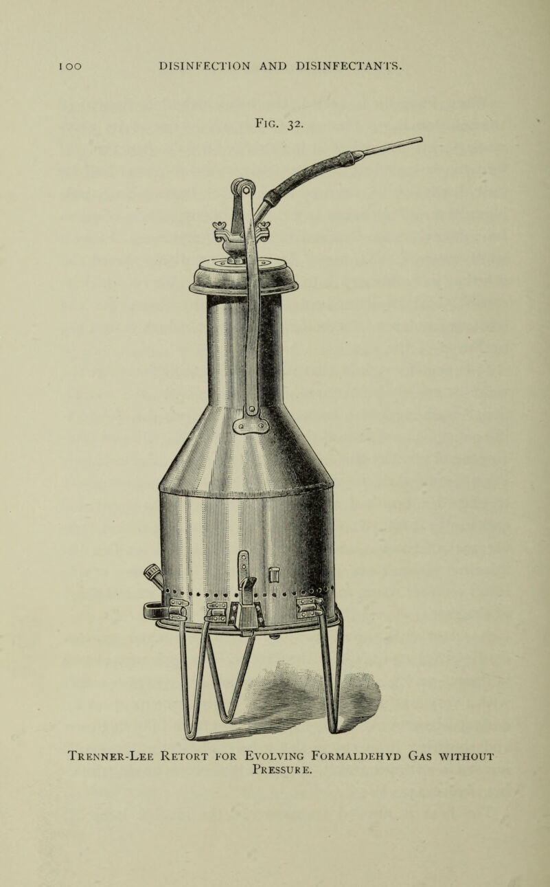 Fig, 32. Trenner-Lee Retort for Evolving Formaldehyd Gas without Pressure.